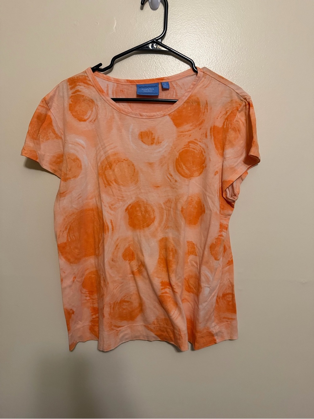 Simply Vera Vera Wang Orange Swirl Short Sleeve Tee